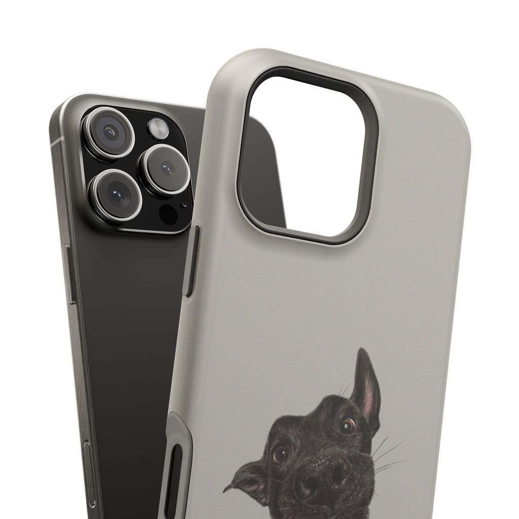 Curious Pup | Black Dog Magsafe Phone Case