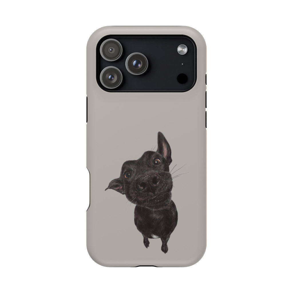 Curious Pup | Black Dog Magsafe Phone Case