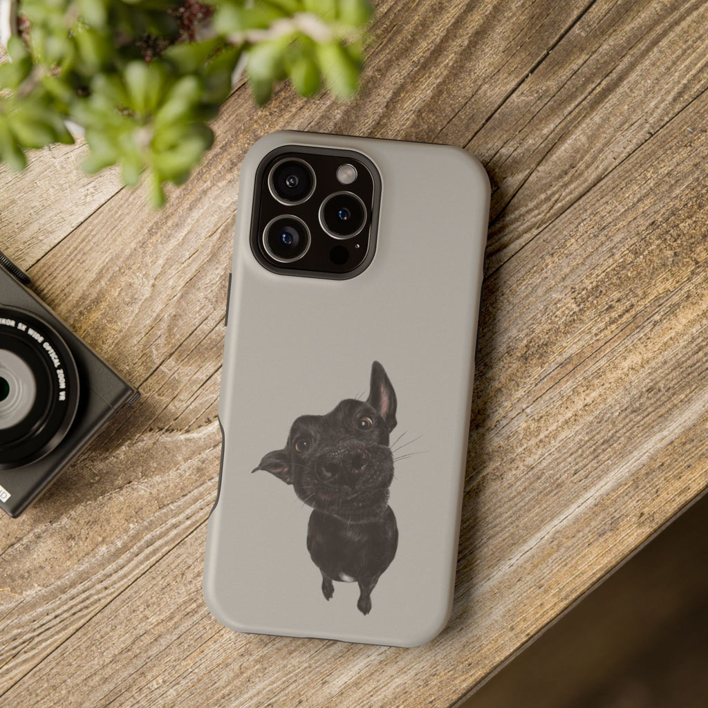Curious Pup | Black Dog Magsafe Phone Case