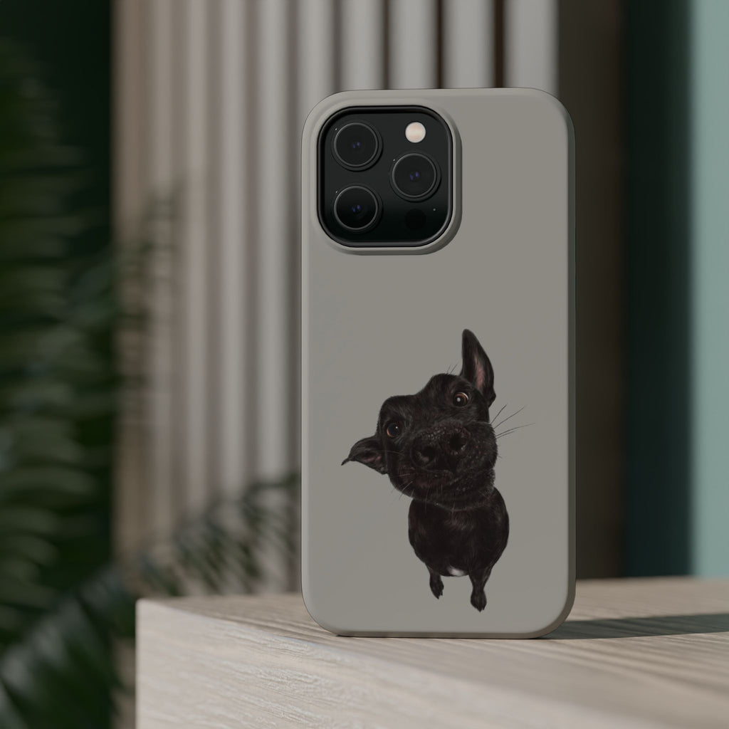 Curious Pup | Black Dog Magsafe Phone Case