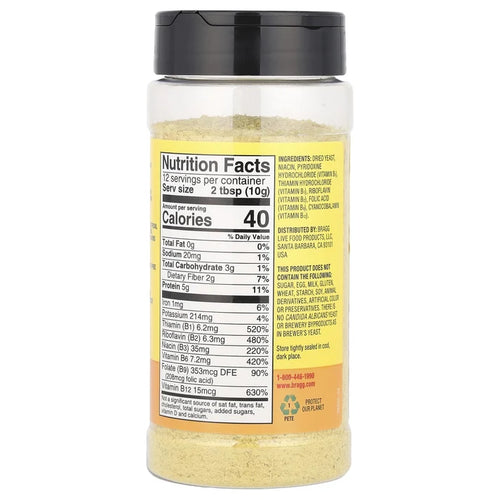 Bragg Nutritional Yeast Seasoning 4.5 oz (127g) – Vegan Cheesy Flavor, Complete Protein &amp; B Vitamins